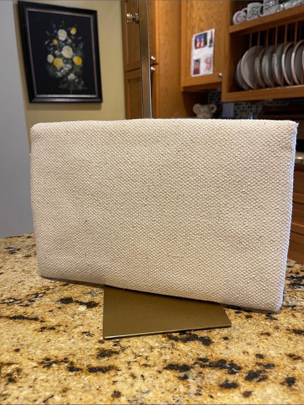 Stella & Dot Cream Clutch with Multicolor Rosette Accents - Picture 3 of 5